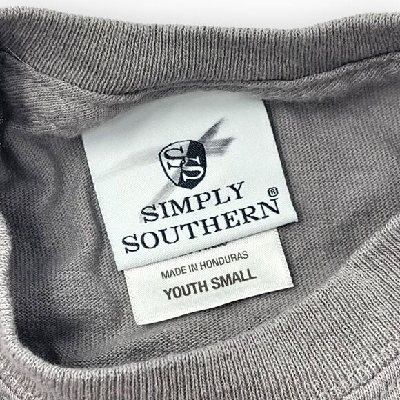 Simply Southern Gray Long Sleeve Lighthouse Tshirt Youth Girls Size S - Picture 4 of 5